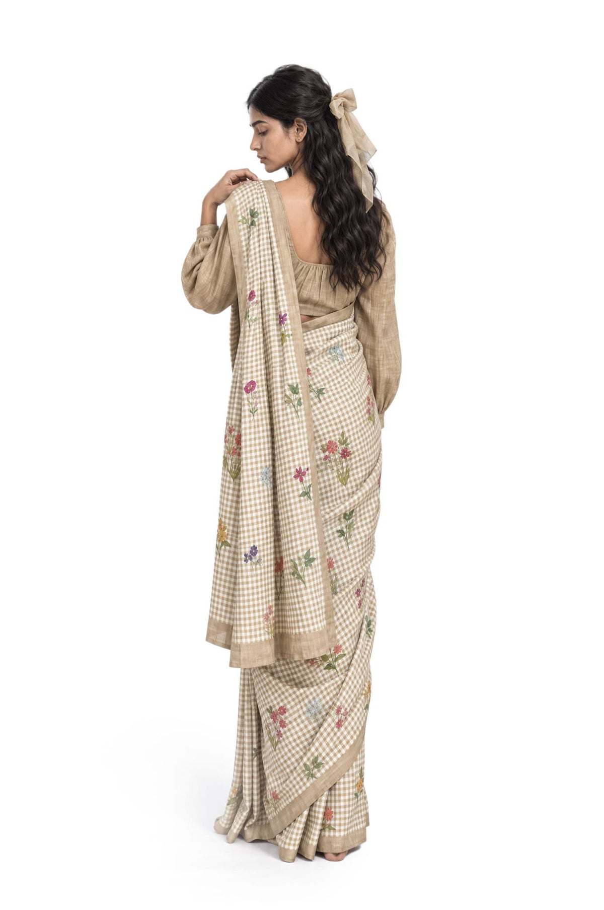 The Linen Story Saree Saree Sandstone Linen Saree