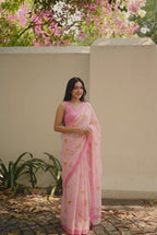 The Linen Story Saree Saree Soft Mauve Linen Saree