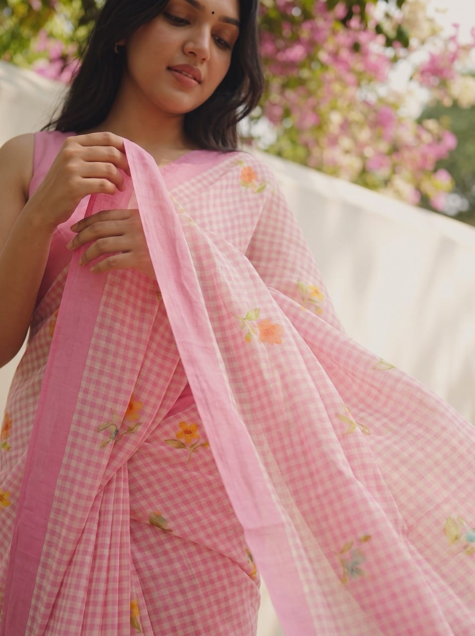 The Linen Story Saree Saree Soft Mauve Linen Saree