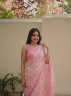 The Linen Story Saree Saree Soft Mauve Linen Saree