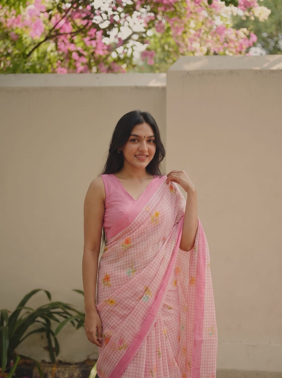 The Linen Story Saree Saree Soft Mauve Linen Saree