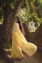 The Linen Story Saree Saree Soft Yellow Linen Saree
