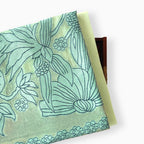 Threads of Mul Unstitched Suit Unstitched Suit Celadon Green Garden of Marigolds Woven Applique Pure Mul Chanderi Unstitched Suit Set