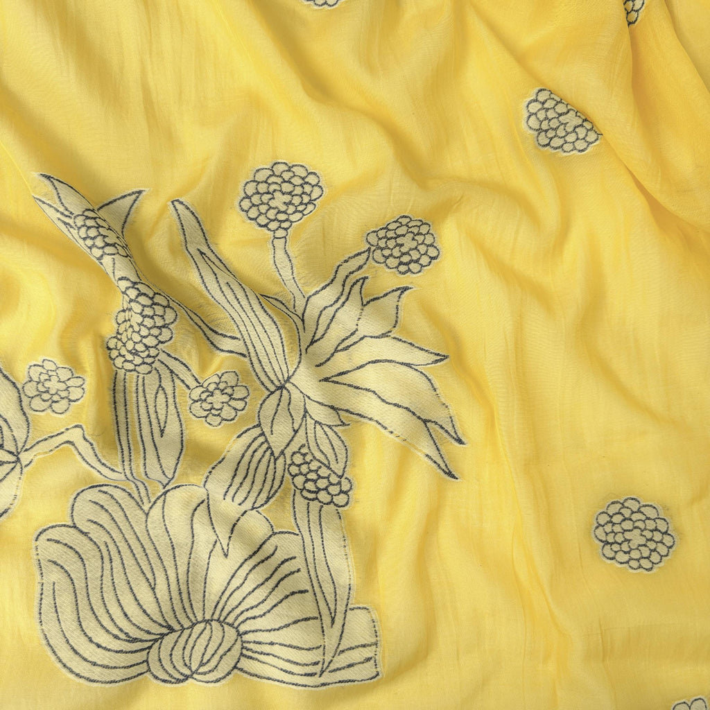 Threads of Mul Unstitched Suit Unstitched Suit Summer Yellow Chanderi Suit Set