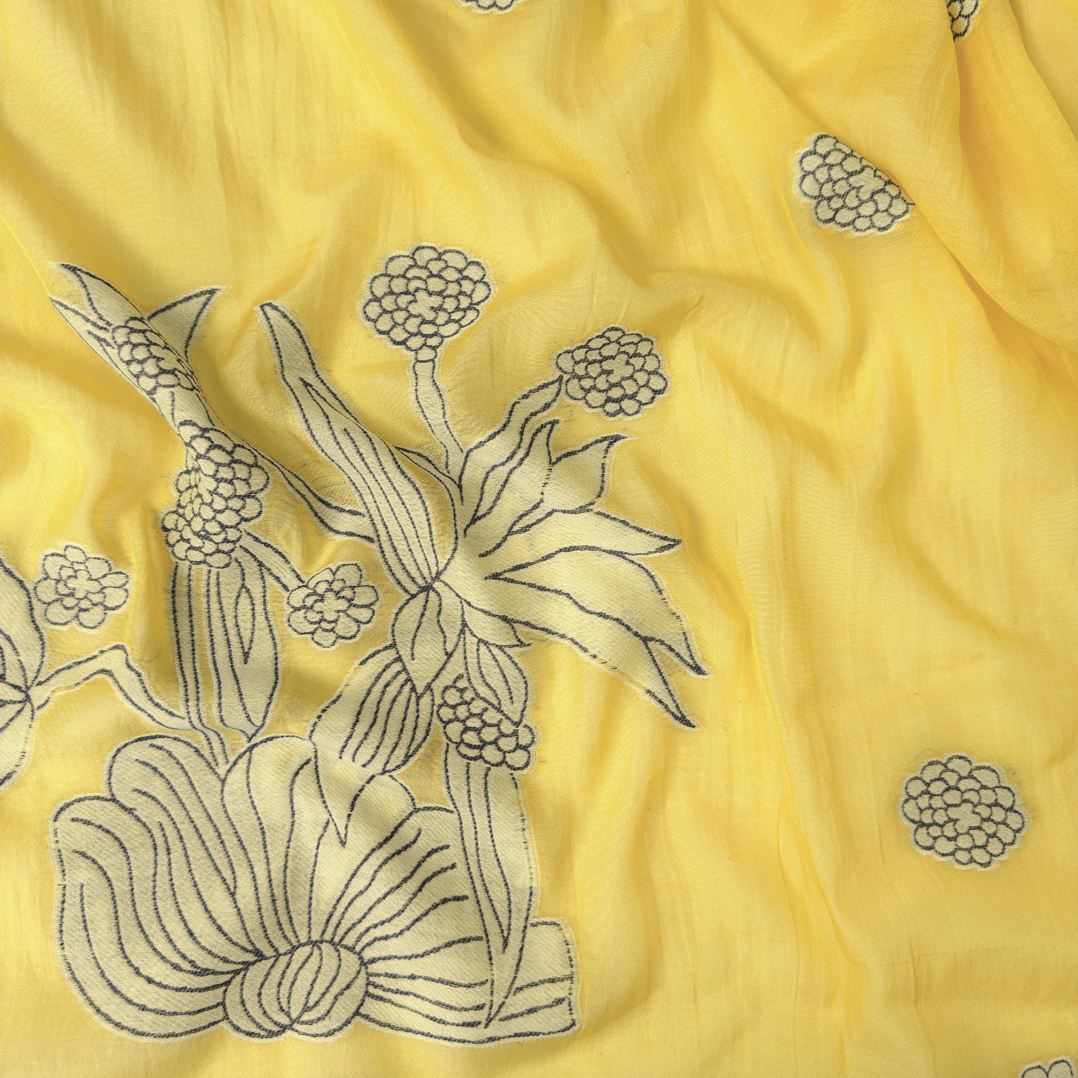 Threads of Mul Unstitched Suit Unstitched Suit Summer Yellow Chanderi Suit Set