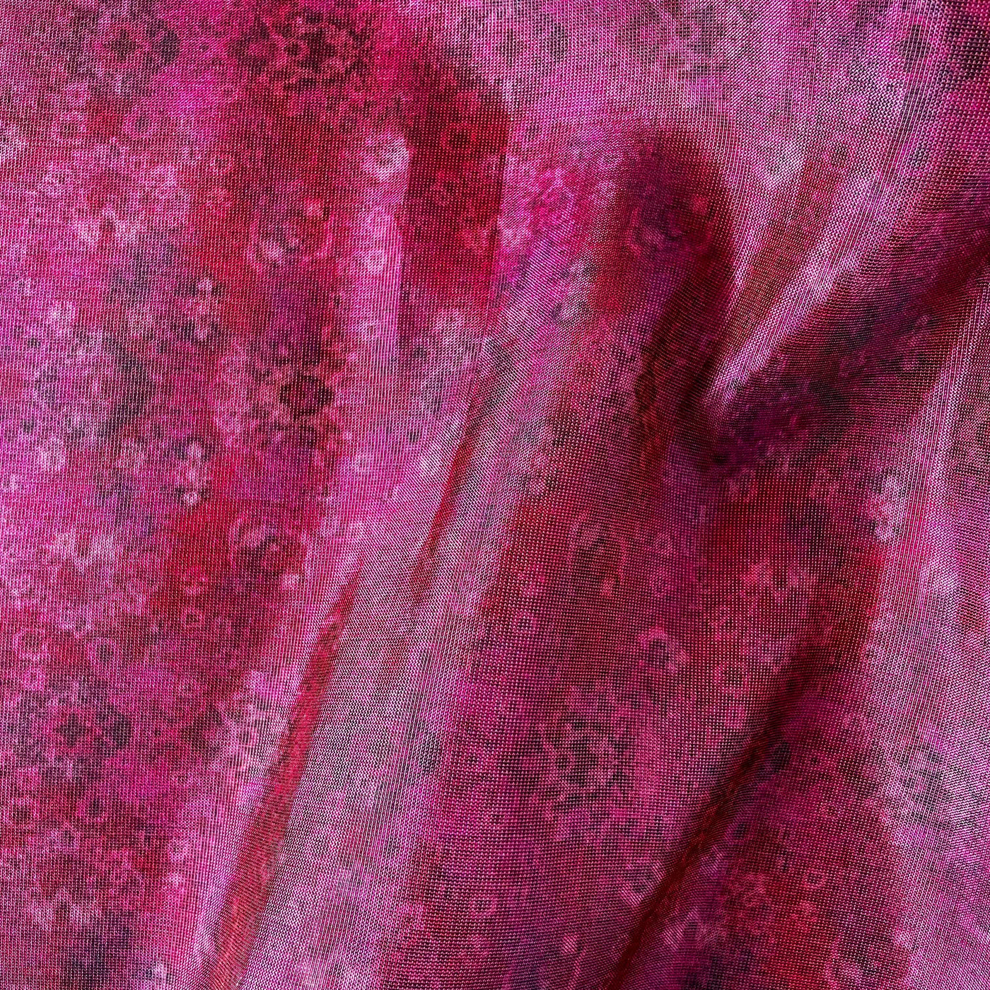 Tissue Silk Kurta Set Cut Piece (CUT PIECE) Dusty Magenta Arabian Delight Printed Tissue Silk Fabric (Width 40 Inches)