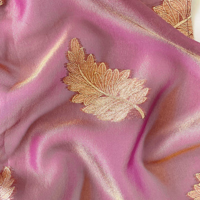 Tissue Silk Saree Saree (CUT PIECE) Sona Dusty Violet Woven Pure Tissue Silk Fabric (Width 44 Inches)