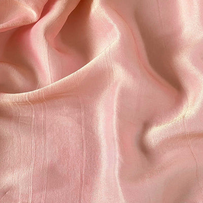 Tissue Silk Saree Saree (CUT PIECE) Sona Golden Pink Pure Tissue Silk Fabric (Width 44 Inches)