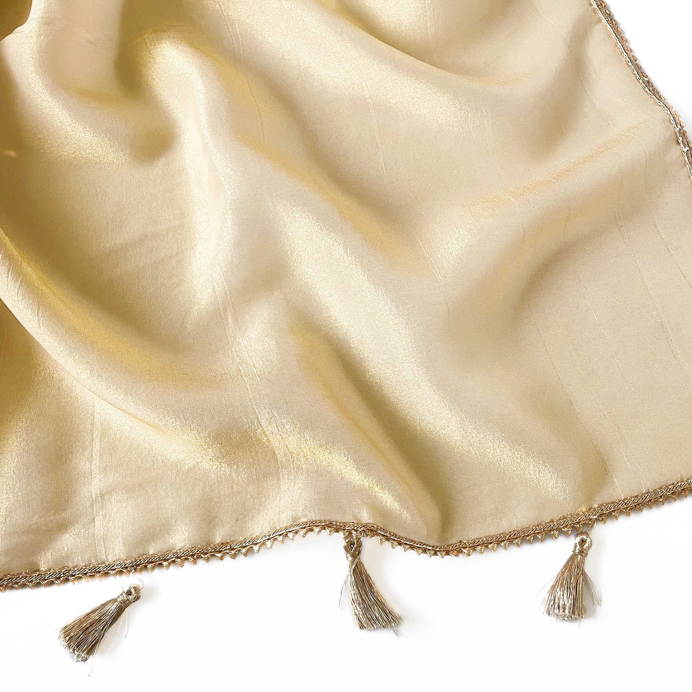 Tissue Silk Saree Saree Sona Golden Beige Pure Tissue Silk Saree Set (2 Piece)