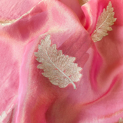 Tissue Silk Saree Saree Sona Pink Woven Pure Tissue Silk Saree