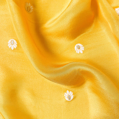 Tissue Silk Unstitched Suit Set Unstitched Suit Golden Yellow Nayaab Woven Pure Tissue Silk Unstitched Suit Set