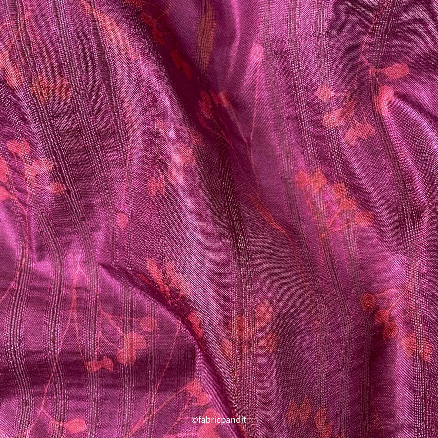 Tussar Silk Fabric Fabric Soft Magenta Digital Printed Tussar Silk Fabric (Width 44 Inches)