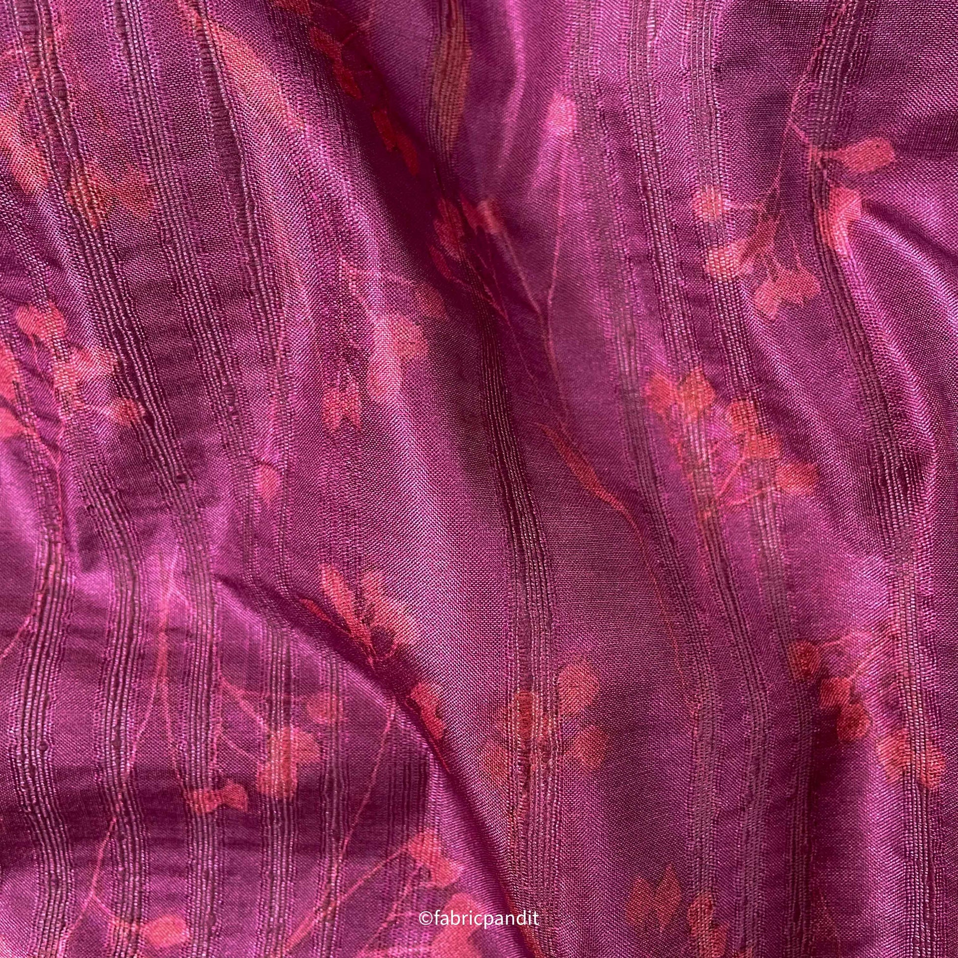 Tussar Silk Fabric Fabric Soft Magenta Digital Printed Tussar Silk Fabric (Width 44 Inches)