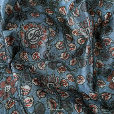 Tussar Silk Kurta Set Cut Piece (CUT PIECE) Classic Blue Digital Printed Tussar Silk Fabric (Width 44 Inches)