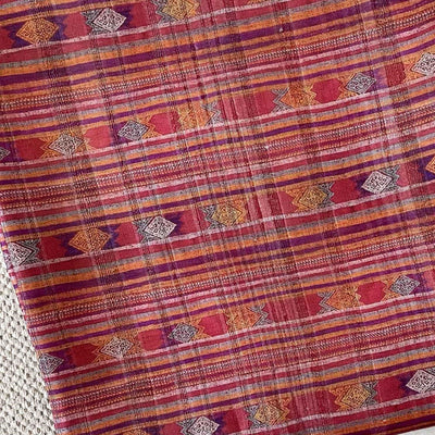(CUT PIECE) Orange Digital Printed Tussar Silk Fabric (Width 44 Inches)