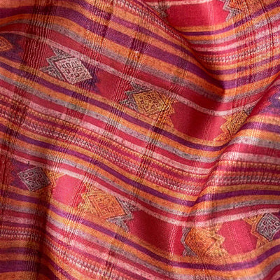 Tussar Silk Kurta Set Cut Piece (CUT PIECE) Orange Digital Printed Tussar Silk Fabric (Width 44 Inches)