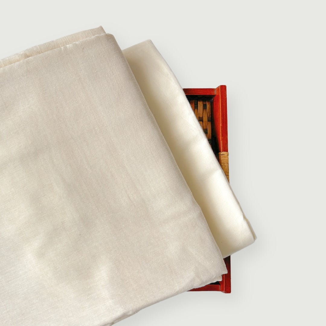 Tussar Silk Kurta Set Kurta Set Champagne Gold Woven Tussar Silk Kurta Fabric (3 Meters) | And Cotton Pyjama (2.5 Meters) | Unstitched Combo Set