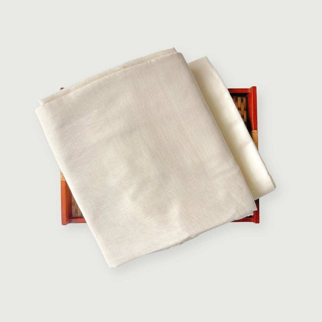 Tussar Silk Kurta Set Kurta Set Champagne Gold Woven Tussar Silk Kurta Fabric (3 Meters) | And Cotton Pyjama (2.5 Meters) | Unstitched Combo Set