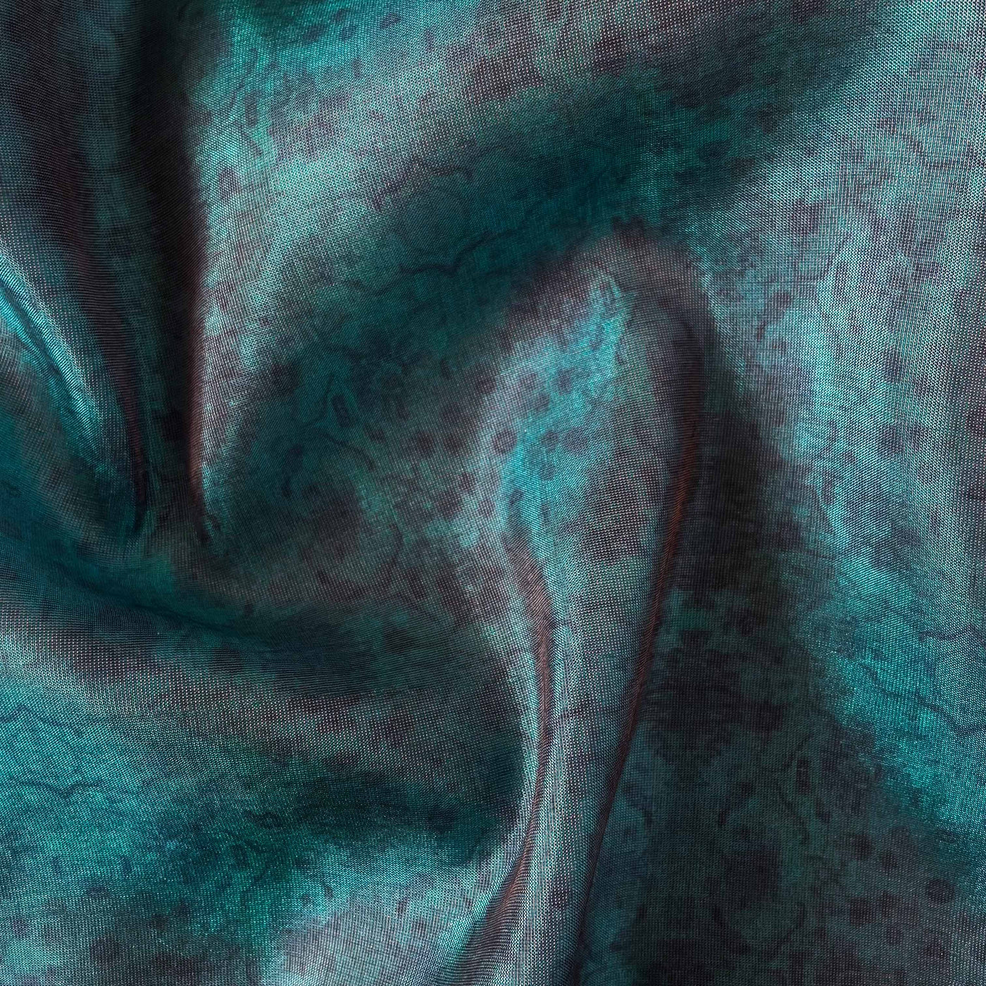 Tussar Silk Kurta Set Kurta Set Metallic Green | Vintage Texture Printed Tussar Silk Kurta Fabric (3 Meters) |  and Cotton Pyjama (2.5 Meters) | Unstitched Combo Set