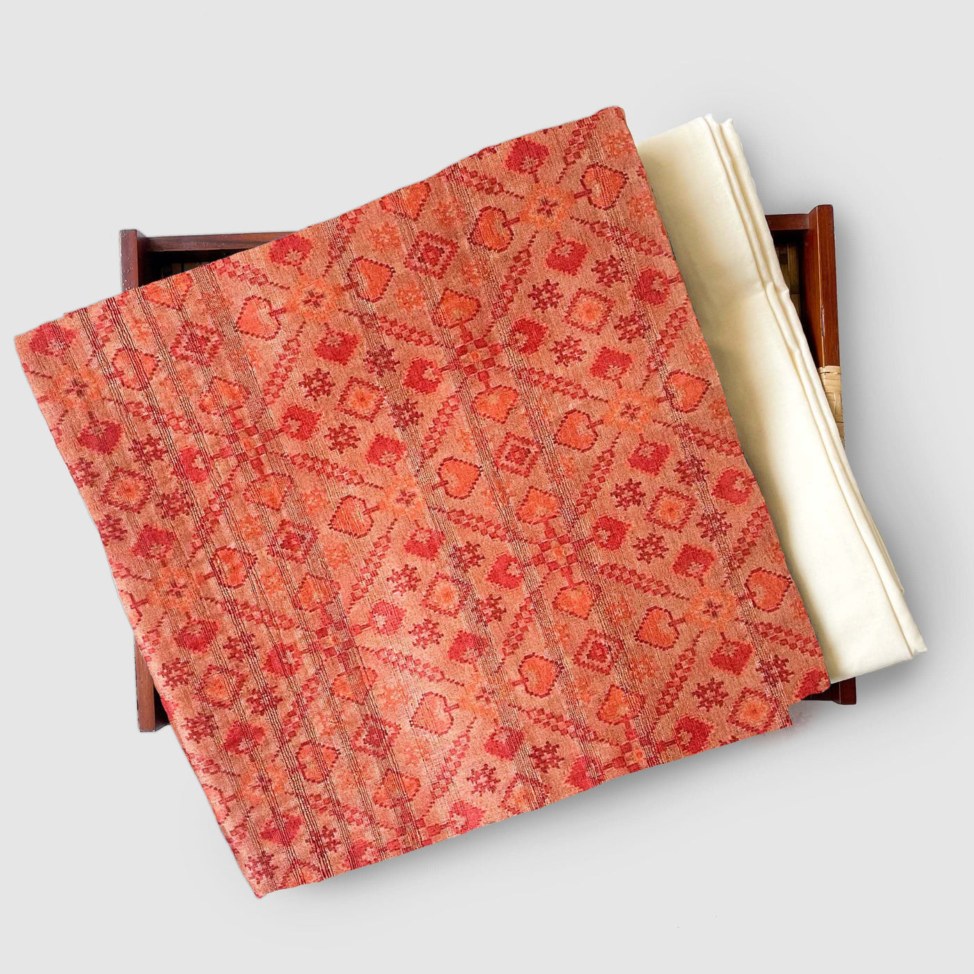 Tussar Silk Kurta Set Kurta Set Unisex Muted Saffron | Digital Printed Unstitched Tussar Silk Kurta Fabric (3 Meters) | and Cotton Pyjama (2.5 Meters) | Unstitched Combo Set