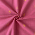 Woven Fabric Cut Piece (CUT PIECE) Rouge Pink & Yellow Abstract Geometric Woven Pure Cotton Fabric (Width 44 Inches)