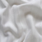 Woven Fabric Fabric 1.80 MTR (CUT PIECE) Snow White Colour Stripes Woven Fine Cotton Fabric (Width 48 Inches)