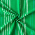Woven Fabric Fabric Bright Green & White Stripes Woven Pure Cotton Fabric (Width 44 Inches)