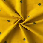 Woven Fabric Fabric Mustard Yellow & Blue Polka Woven Pure Cotton Fabric (Width 44 Inches)