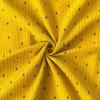 Woven Fabric Fabric Mustard Yellow & Blue Stripes & Arrows Woven Pure Cotton Fabric (Width 44 Inches)