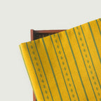 Woven Fabric Fabric Mustard Yellow & Green Geometric Stripes Woven Pure Handloom Cotton Fabric (Width 44 Inches)