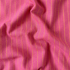 Woven Fabric Fabric Rouge Pink & Yellow Kantha Stripes Woven Pure Cotton Fabric (Width 44 Inches)