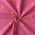 Woven Fabric Fabric Rouge Pink & Yellow Leaf Woven Pure Cotton Fabric (Width 44 Inches)