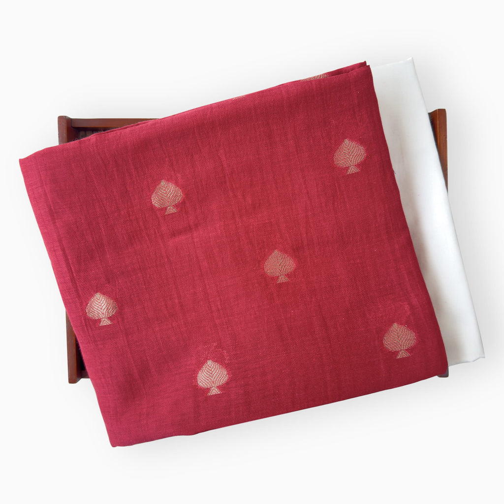 Woven Kurta Set Kurta Set Auburn Red Mul Chanderi Kurta Set