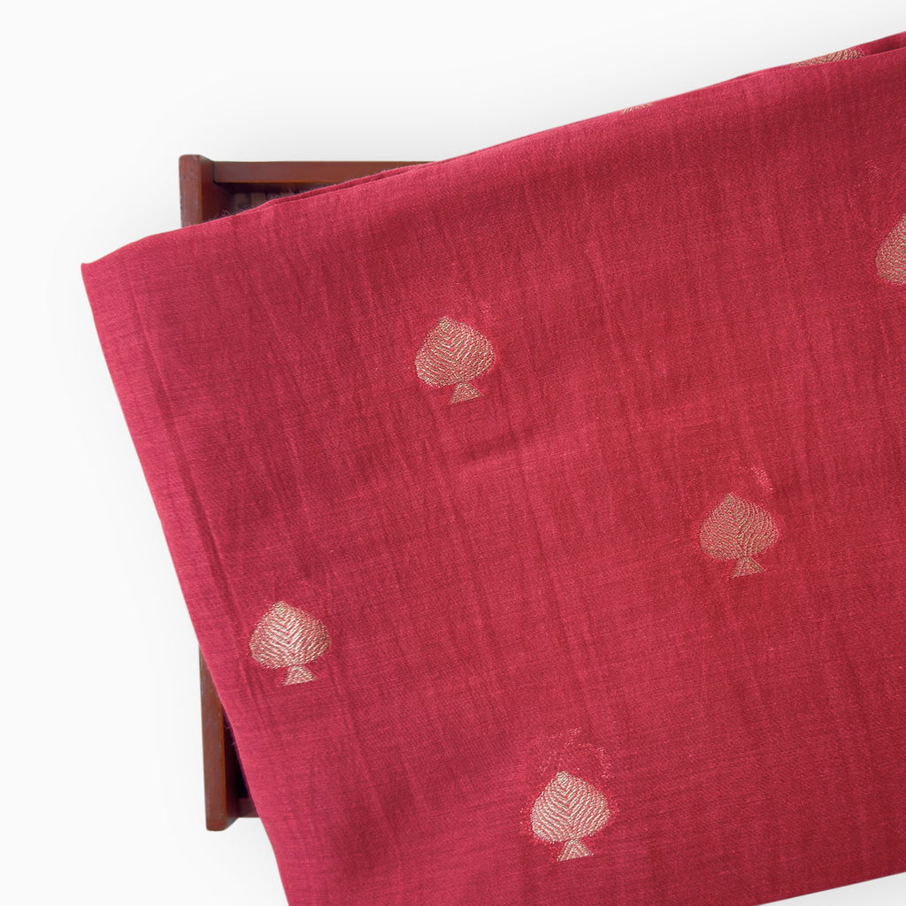 Woven Kurta Set Kurta Set Auburn Red Mul Chanderi Kurta Set