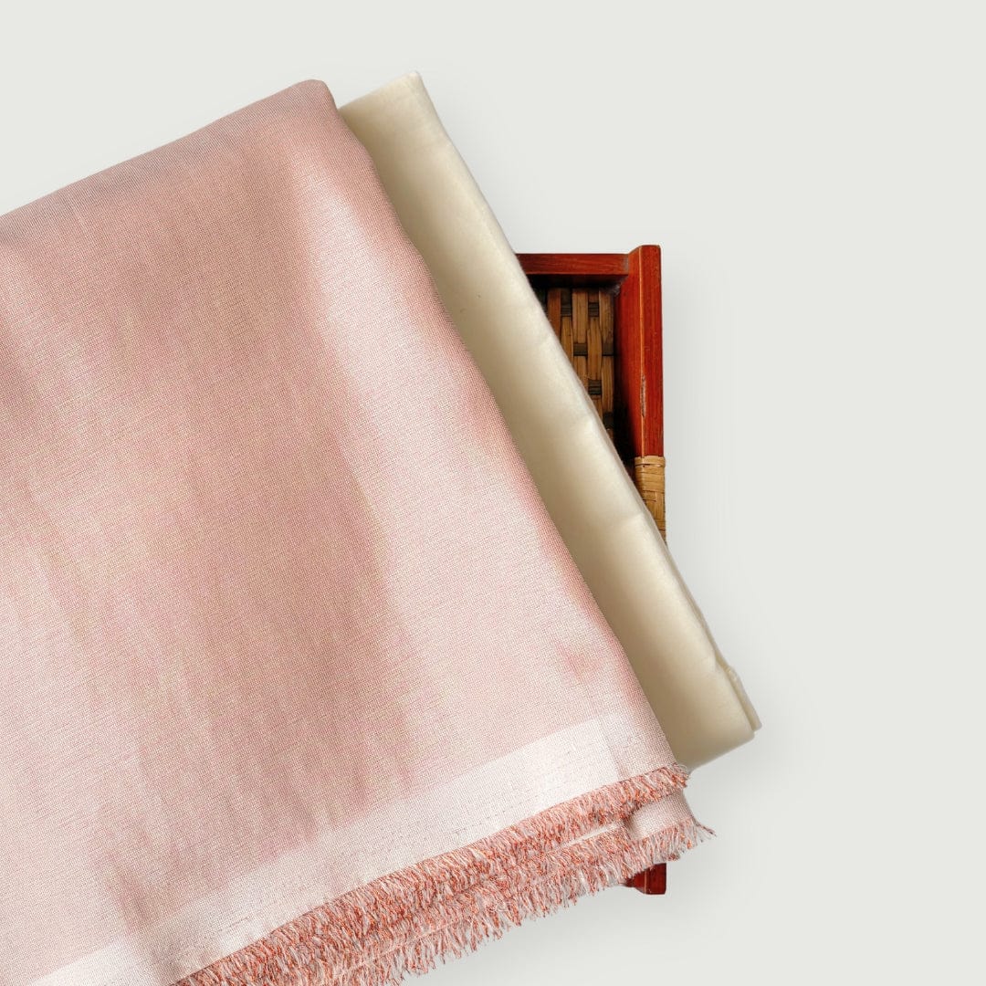 Woven Kurta Set Kurta Set Rose Gold Woven Blended Tissue Kurta Fabric (3 Meters) | And Cotton Pyjama (2.5 Meters) | Unstitched Combo Set