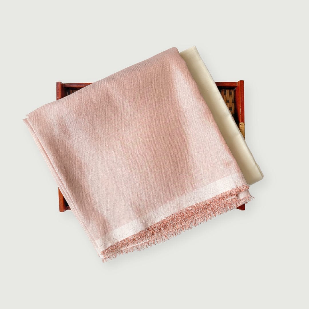 Woven Kurta Set Kurta Set Rose Gold Woven Blended Tissue Kurta Fabric (3 Meters) | And Cotton Pyjama (2.5 Meters) | Unstitched Combo Set