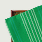 Woven Kurta Set Kurta Set Unisex Bright Green & White Stripes Woven Pure Handloom Cotton Fabric (3 Meters) and Cotton Pyjama (2.5 Meters) Unstitched Combo Set