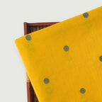 Woven Kurta Set Kurta Set Unisex Mustard Yellow & Blue Polka Woven Pure Handloom Cotton Fabric (3 Meters) and Cotton Pyjama (2.5 Meters) Unstitched Combo Set