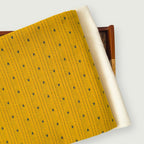Woven Kurta Set Kurta Set Unisex Mustard Yellow & Blue Stripes & Arrows Woven Pure Handloom Cotton Fabric (3 Meters) and Cotton Pyjama (2.5 Meters) Unstitched Combo Set