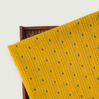 Woven Kurta Set Kurta Set Unisex Mustard Yellow & Blue Stripes & Arrows Woven Pure Handloom Cotton Fabric (3 Meters) and Cotton Pyjama (2.5 Meters) Unstitched Combo Set