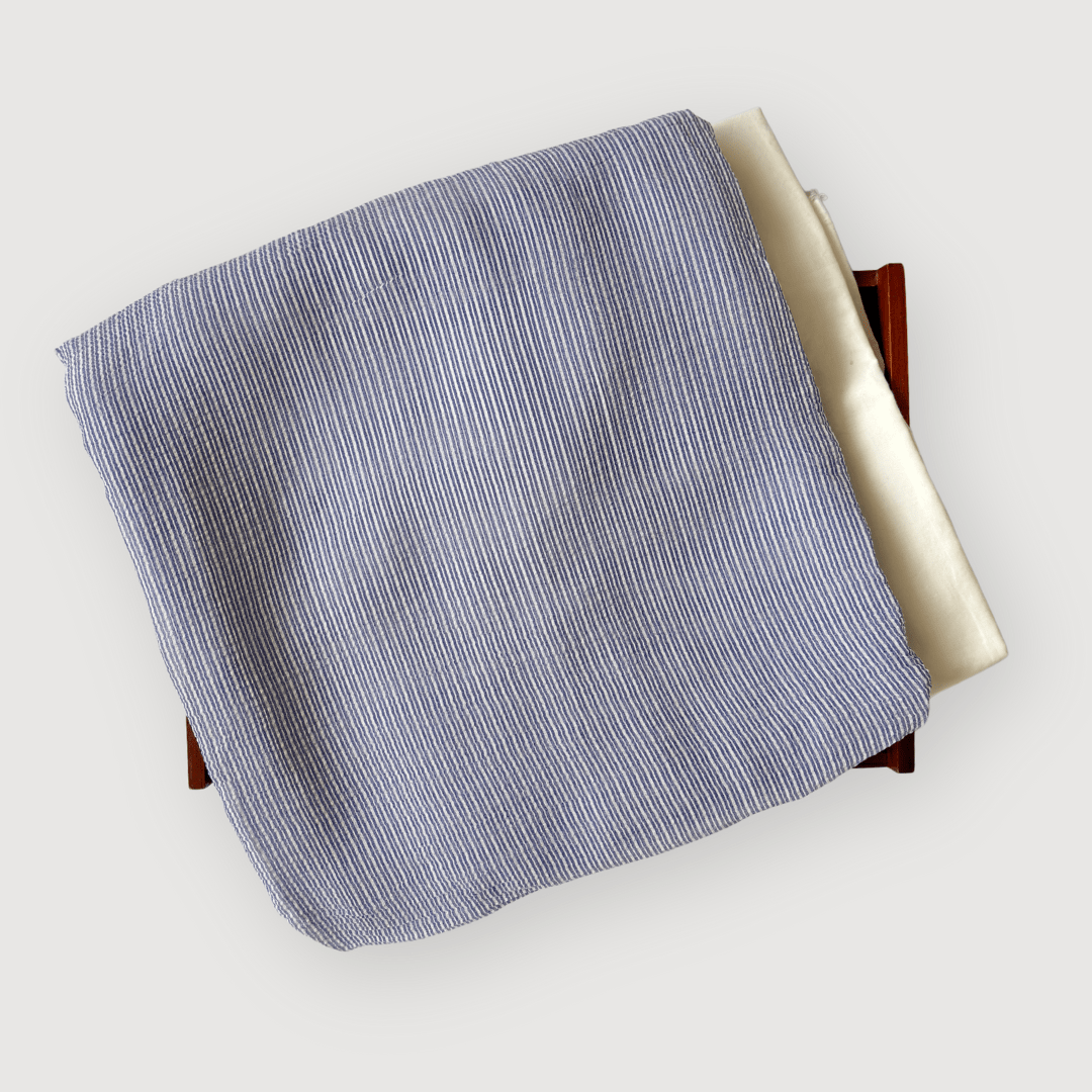 Woven Kurta Set Kurta Set Unisex Pastel Lilac Multi-Striped Woven Soft Munga Kurta Fabric (3 Meters) | And Cotton Pyjama (2.5 Meters) | Unstitched Combo Set