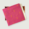Woven Kurta Set Kurta Set Unisex Rouge Pink & Yellow Leaf Woven Pure Cotton Fabric (3 Meters) and Cotton Pyjama (2.5 Meters) Unstitched Combo Set