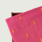Woven Kurta Set Kurta Set Unisex Rouge Pink & Yellow Leaf Woven Pure Cotton Fabric (3 Meters) and Cotton Pyjama (2.5 Meters) Unstitched Combo Set