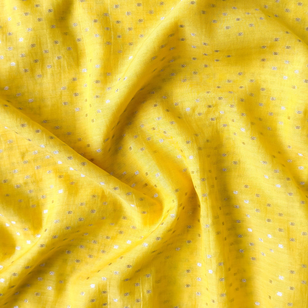 Woven Kurta Set Kurta Set Warm Yellow Mul Chanderi Kurta Set