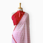 Woven Mul Chanderi Saree Saree Blush Pink & Red Mul Chanderi Saree