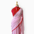 Woven Mul Chanderi Saree Saree Blush Pink & Red Mul Chanderi Saree