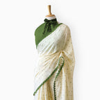 Woven Mul Chanderi Saree Saree Off-White & Green Mul Chanderi Saree