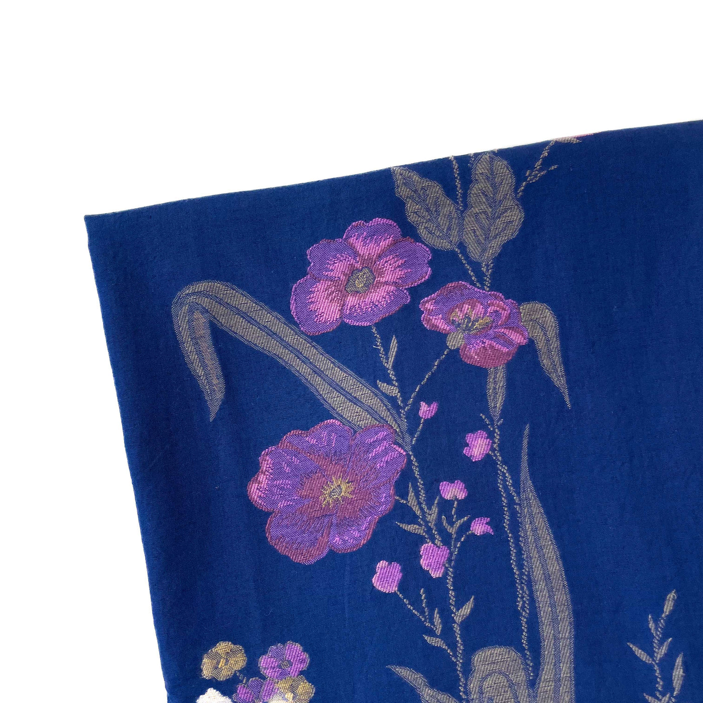 Woven Suit Set Unstitched Suit Royal Blue & Pink Wild Flowers Colors of Summer Linen Kurta Fabric (2.5 Meters) | and Cotton Pyjama (2.5 Meters) | Unstitched Combo Set