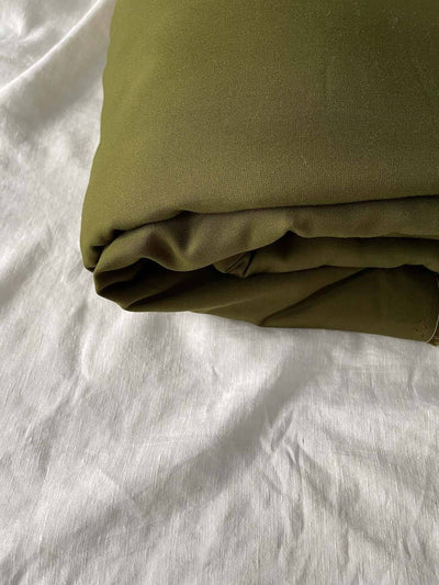 Essentials by Fabric Pandit Fabric Olive Green Color Pure Rayon Fabric
