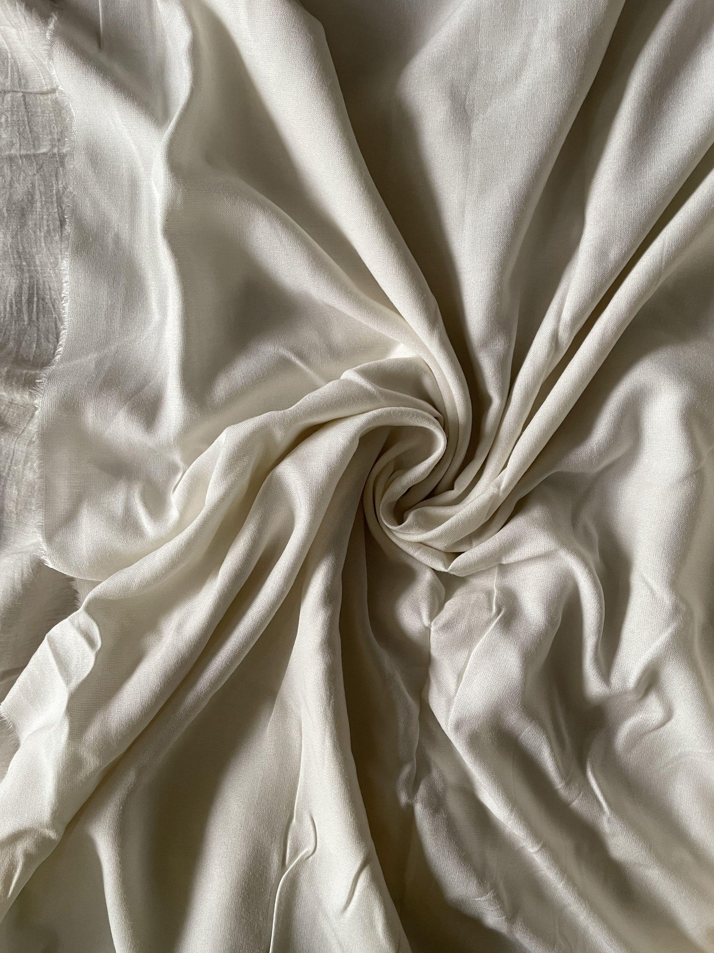 Essentials by Fabric Pandit Fabric Pearl White Color Pure Rayon Fabric